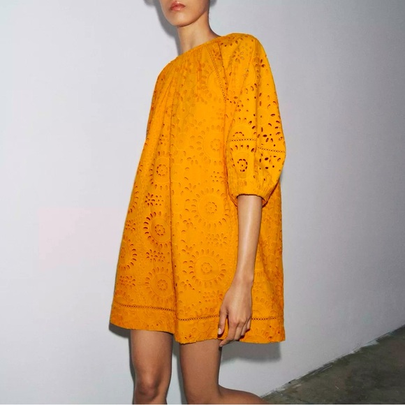 Zara Eyelet Mini Dress - Picture 1 of 8